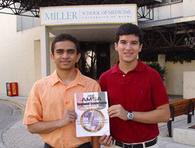 Harsh Patel, left, and Joel Salinas, both second year medical students, are co-presidents of the University of Miami Miller School of Medicine American Medical Student Association chapter and coordinators for Friday's Southeast Student Conference.