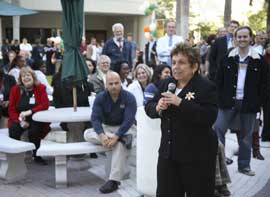 UM President Donna E. Shalala takes questions from faculty and staff