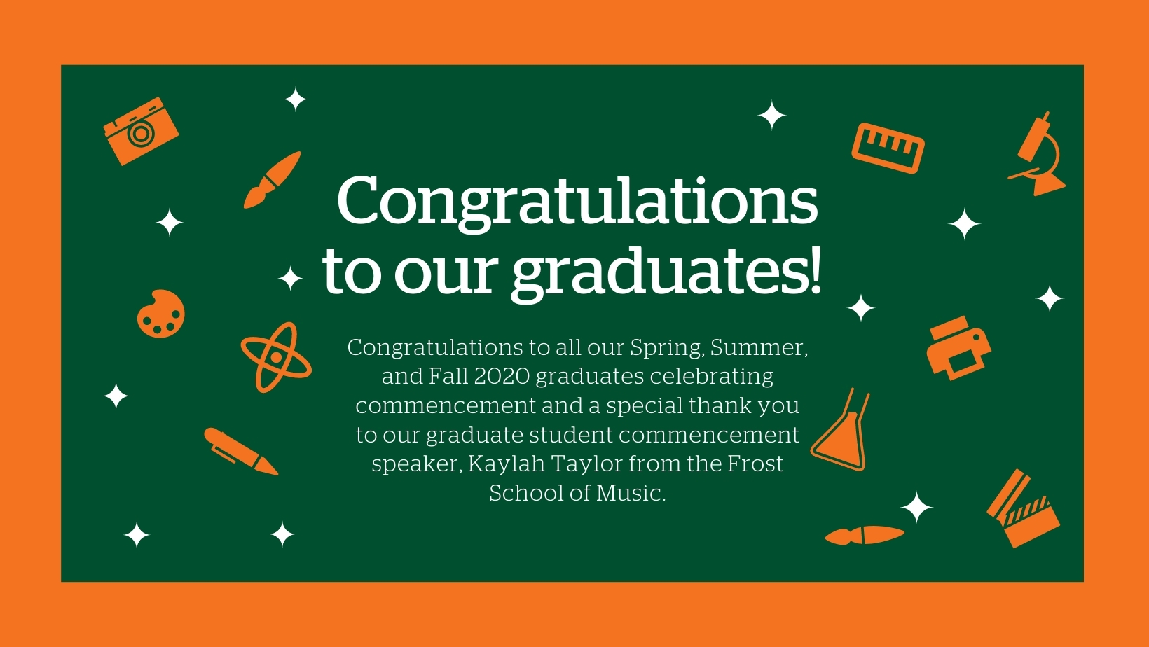 congratulations to the 2020 graduates!