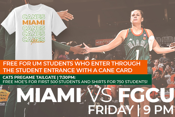 Hurricanes Women's Basketball vs. Florida Gulf Coast University