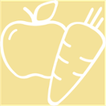 An icon of an apple and carrot